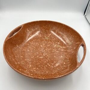 Vintage Aztec Melmac 12" Brown Confetti Serving Salad Bowl with Handles